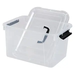 10 L Clear Plastic Storage Bin with Handle Latching Storage Box Bin with Lid 1 Packs