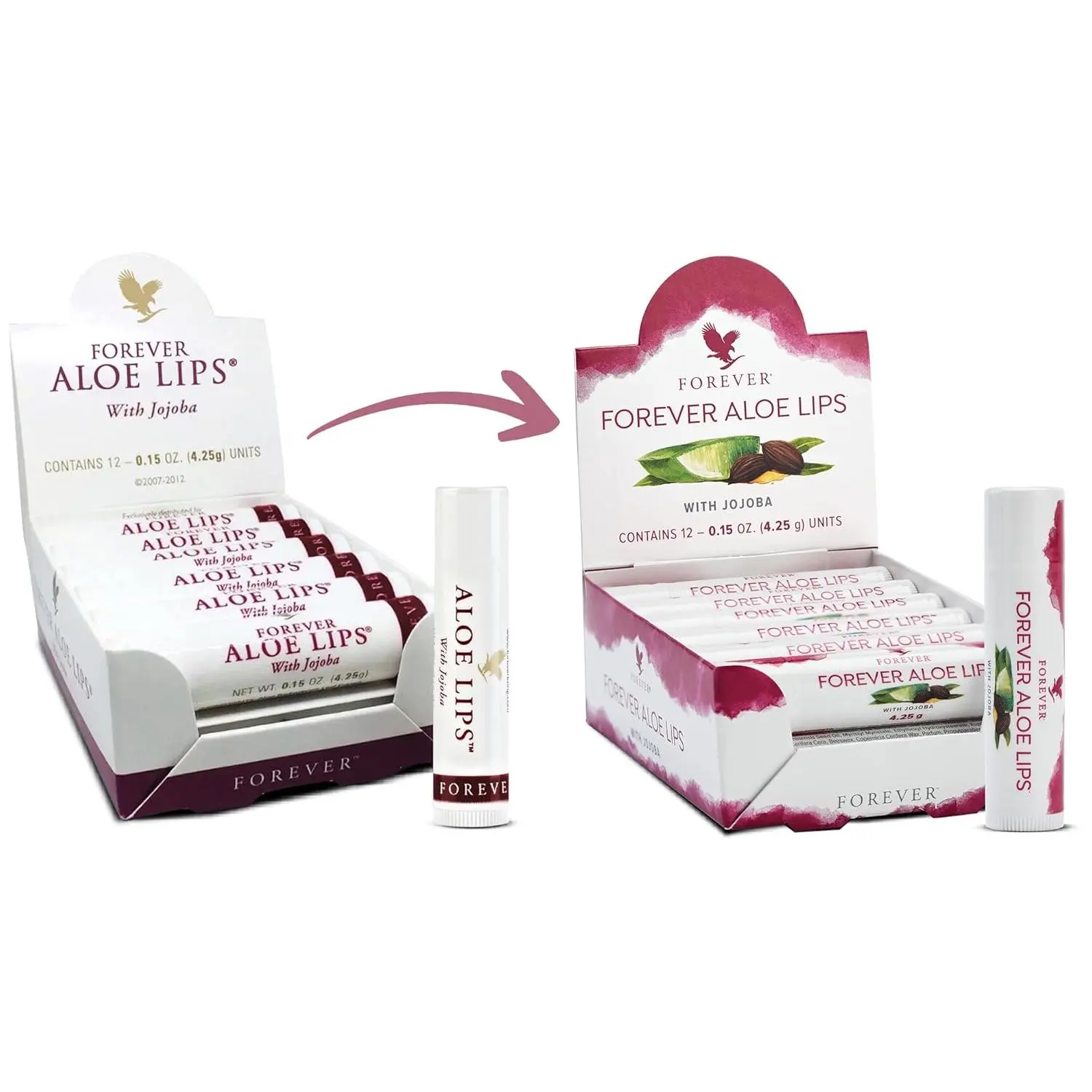 Forever Living - Aloe Lips - (Pack of 12) | Contains Aloe, Jojoba Oil, Beeswax, Vegan Lip Balm, Daily Lip Moisturizer For Dry And Chapped Lips