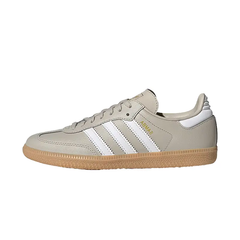 Kids' Classic Samba OG J Low Top Striped Limited Edition Sneaker - Fourth of July Pack, Beige Athletic Shoes with Laces