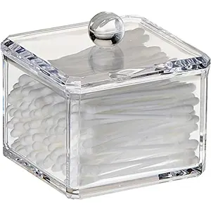 Stackable Square   Ball Holder Q-tip Holder Bathroom Swab Dispenser (Single pack)