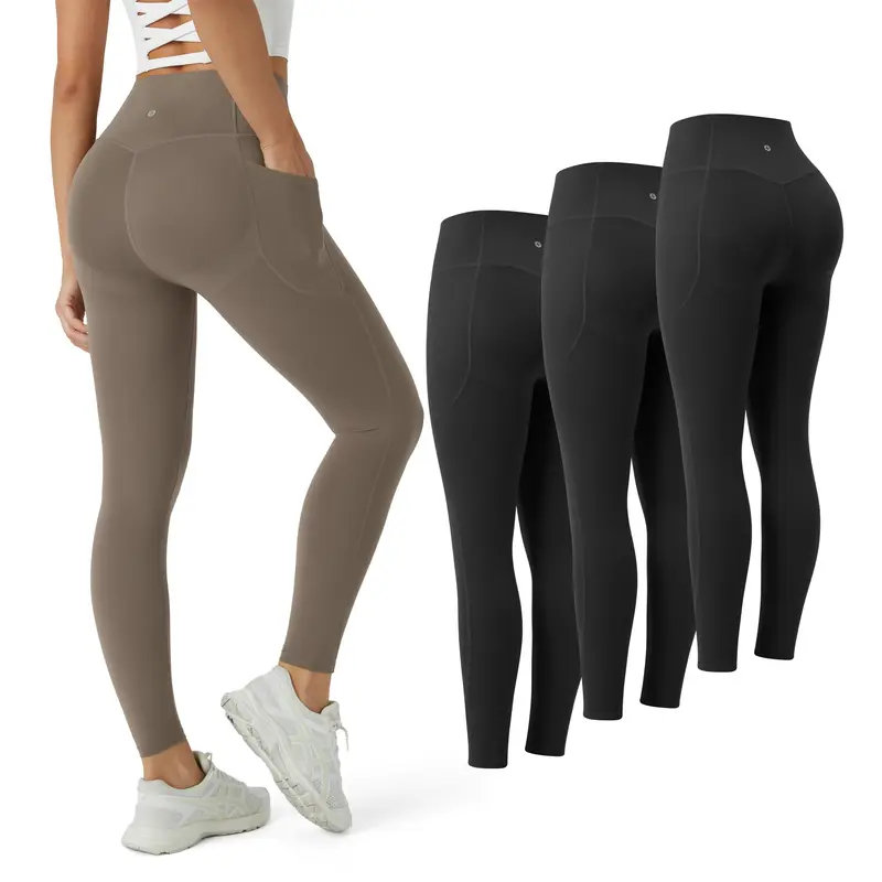 Halara 3-Piece UltraSculpt High Waisted Butt Lifting Tummy Control Side Pocket Shaping Workout Leggings Set - 7/8 Length