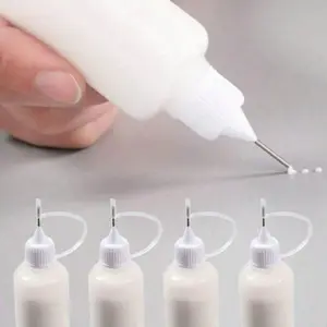 Empty Glue Bottle with Needle Applicator, Reusable Adhesive Liquid Dispenser, Easy Squeeze Pump, Ideal for Papercraft DIY School Projects