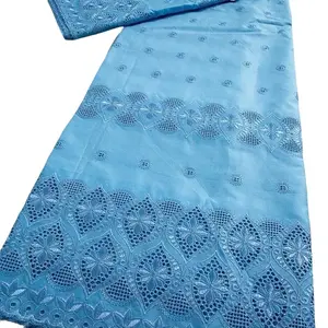 High Quality Polish Lace Fabric per yard Sky Blue Color with Detailed Patterns