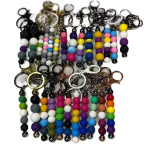 Mini Custom Pride Flag Keychains with Vibrant Beads and Durable Clasp for Easy Attachment