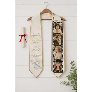 Personalized Photo Film Graduation Stole 2026, Custom Strip Style Sash Gift, Custom Graduation Sash Graduation Stole, Gift for Women, Men