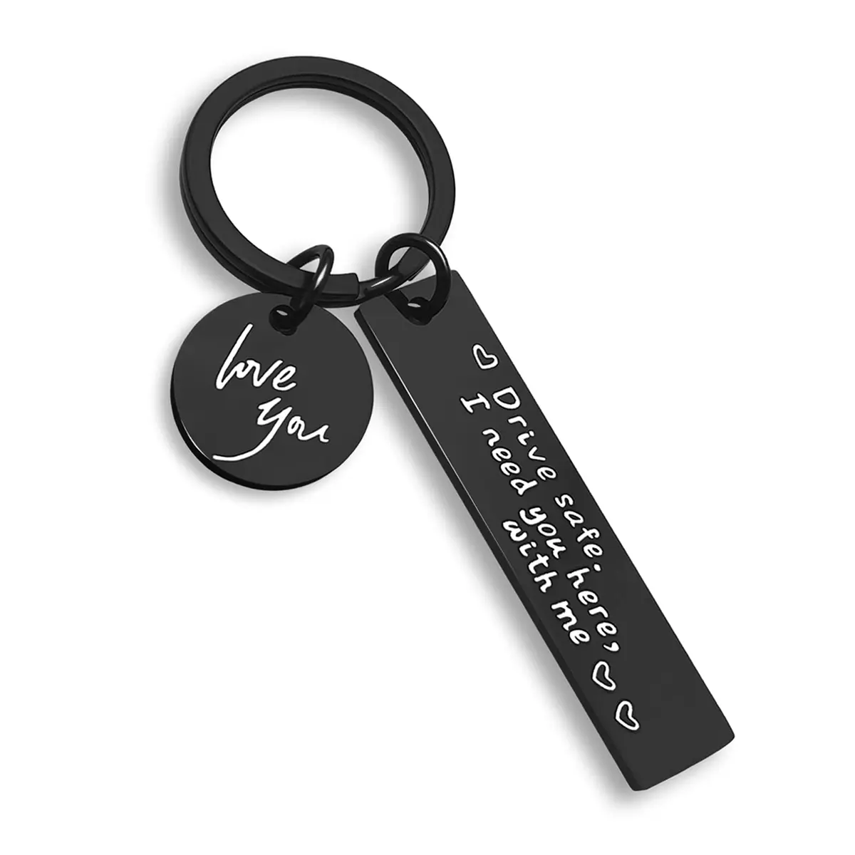 Drive Safe Keychain I Love You I Need You Here With Me Keychain Christmas Gifts for Boyfriend Husband Dad, Key Tag, Key Rings For Car Keys