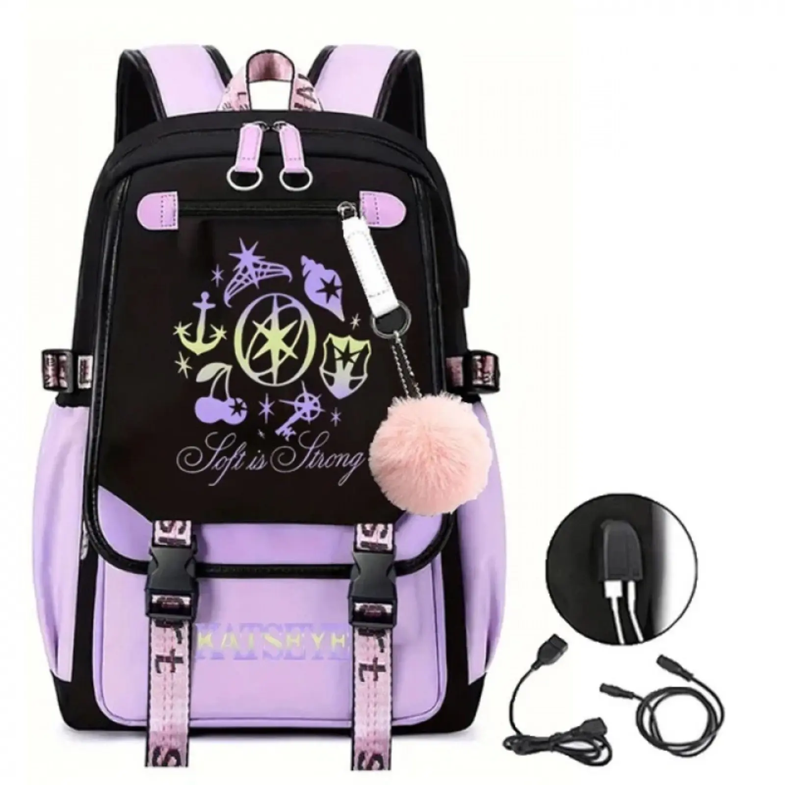 Men Women Katseye Laptop Backpack with USB Port Business Backbag Multifunctional Multi Compartment School bag
