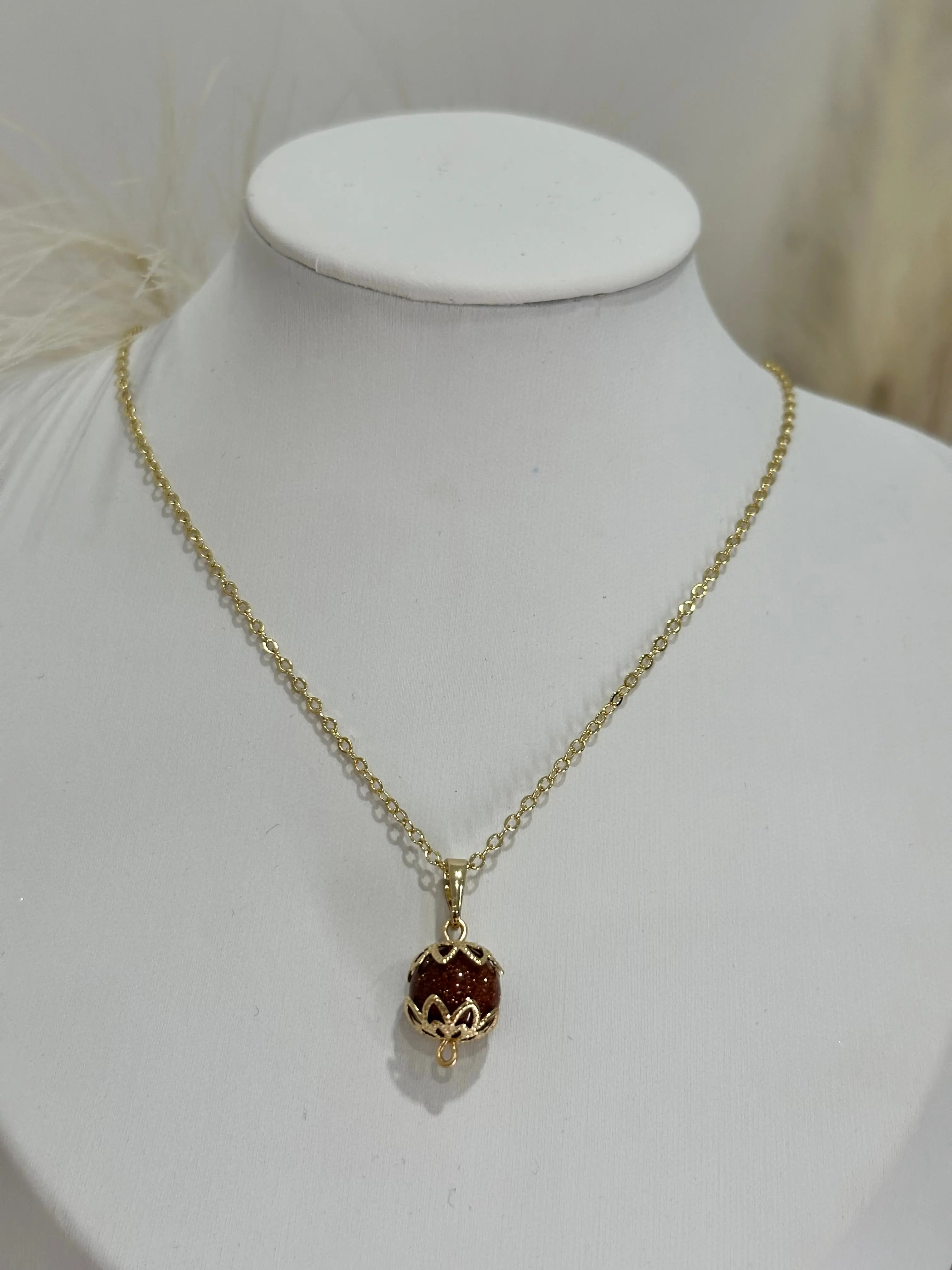 Cadena de colgante de venturina