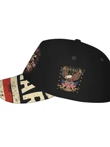 250th Anniversary Harley Baseball Cap, 1776-2026 American Eagle Flag Print, Men's Biker Hat, Patriotic Design, Perfect Gift