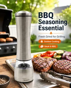 Kitchen/Dining Table Dual-Use Grinder for Steak & BBQ, Pepper & Sea Salt Seasoning Grinder, Manual Outdoor Grinding Jar, Ceramic Grinding Blades, Commercial Spice Grinde