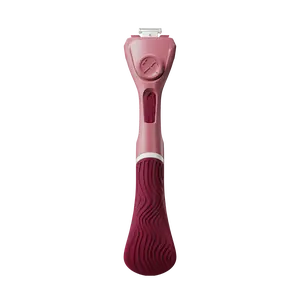 Dollar Shave Club Women's Wavy Grip Razor Handle - Ergonomic No-Slip Razor Handle for Easy Body Shaving, Fits 4 & 6 Blade Refills