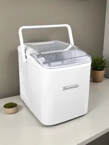 Thermostar 26-Pound Automatic Self-Cleaning Portable Countertop Ice Maker Machine with Handle & 1.5-Quart Water Tank for Easy Movement and Effortless Cleanup Compact Stylish Design