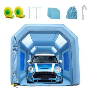 Inflatable Paint Booth 20x10x8 Ft, Portable Spray Booth Tent With 480W + 750W Dual Blowers, Air Filtration System For Car, Truck, Motorcycle Painting, Garage Workshop And Parking Tent