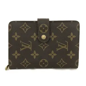 Pre-owned Louis Vuitton canvas Small Leather Goods $815 Monogram Porte Papier Zippe Bifold Wallet Brown SP0070