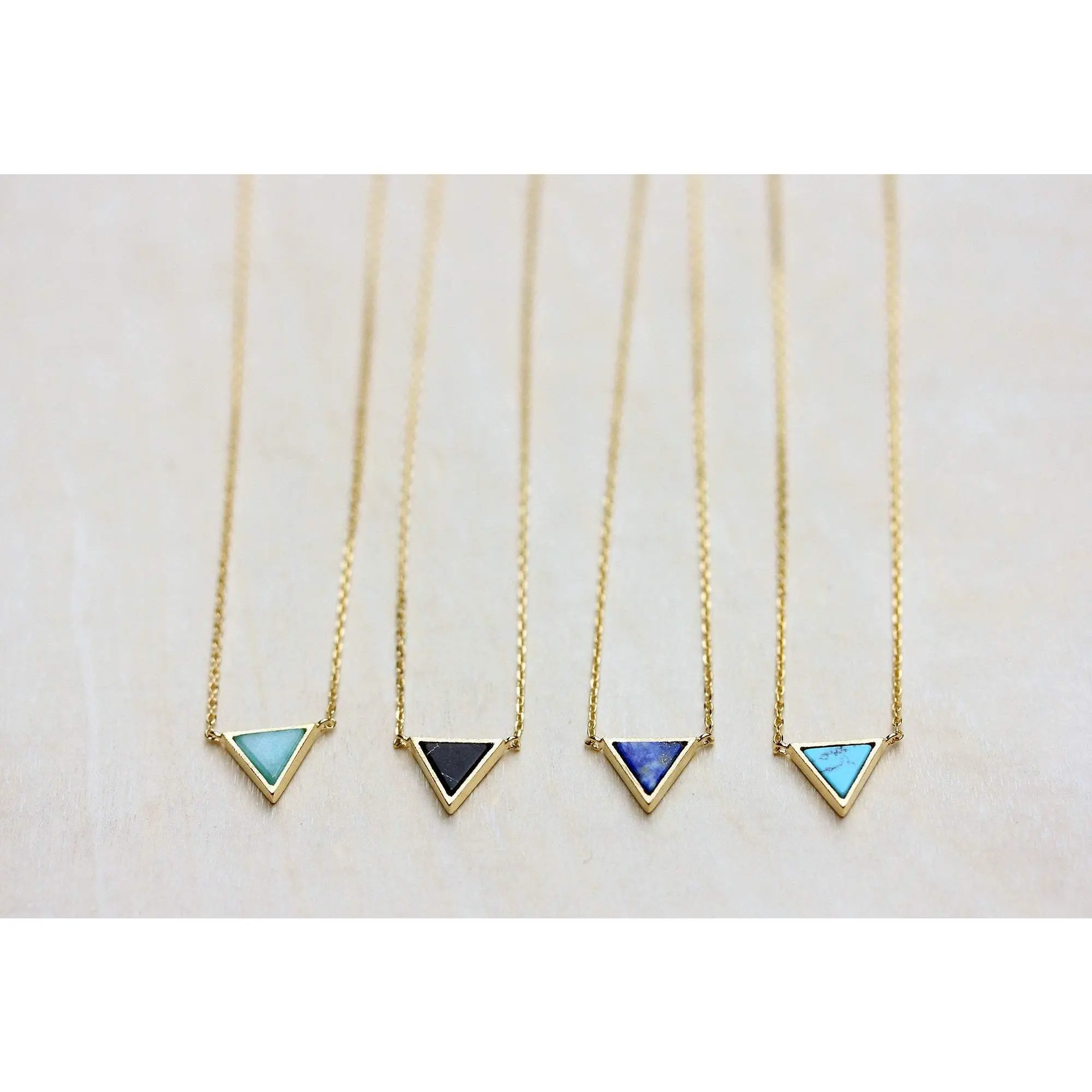 Gemstone Triangle Necklace