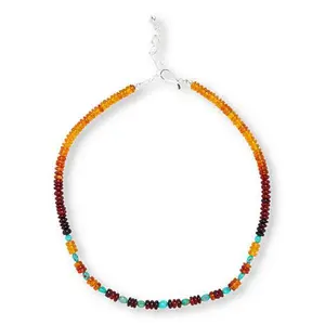 Mine Finds by Jay King Amber and Baja Turquoise Bead 18" Necklace