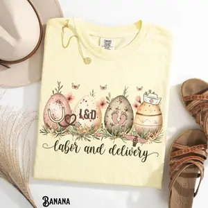 Labor and Delivery Nurse Easter Shirt, Comfort Colors®, L&D Nurse, L and D, OB RN, Labor and Delivery Unit Tee, Spring, Easter Eggs, Gift