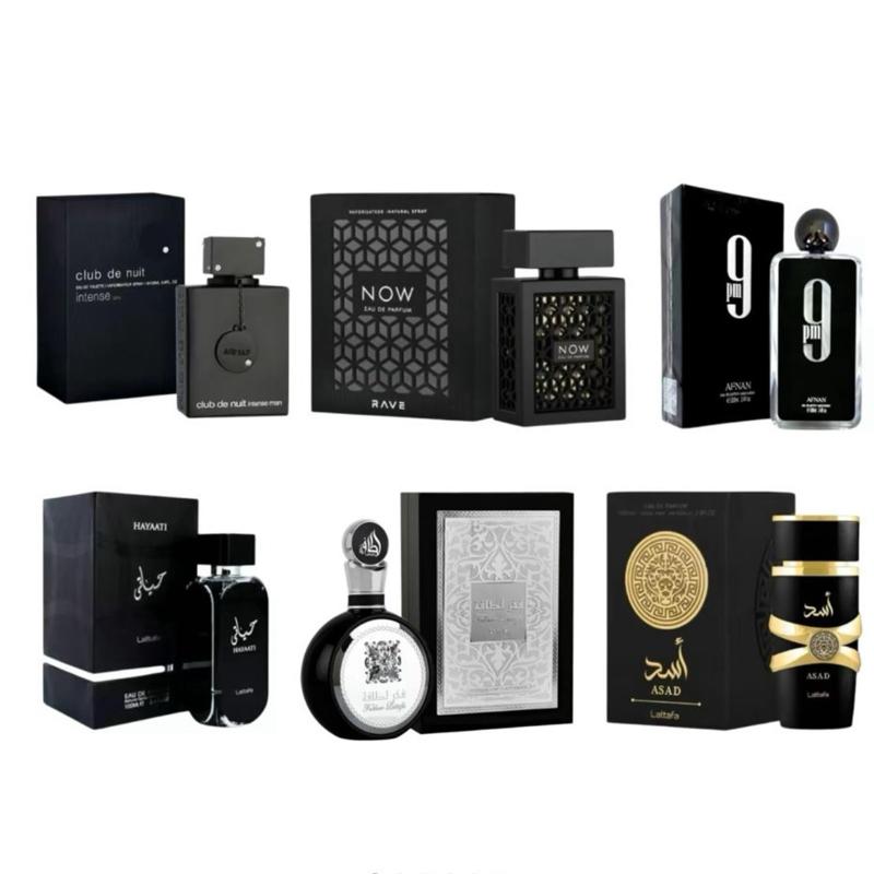 High value bundle men’s fragrance | Club de Nuit intense man + Lattafa Asad + Afnan 9 PM + Fakhar men + Hayaati + Rave now men | 3.4 fl.oz | value bundle