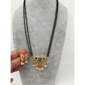 Goddess Lakshmi with Navratan Stone Mangalsutra