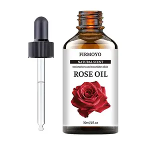 1.01oz Pure Rose Essential Oil - Plant-based formula, hypoallergenic, moisturizes, firms, and brightens skin. Multi-purpose for face, body, nails, lashes, massage, and bathing. Hypoallergenic extraction, Firming Oil