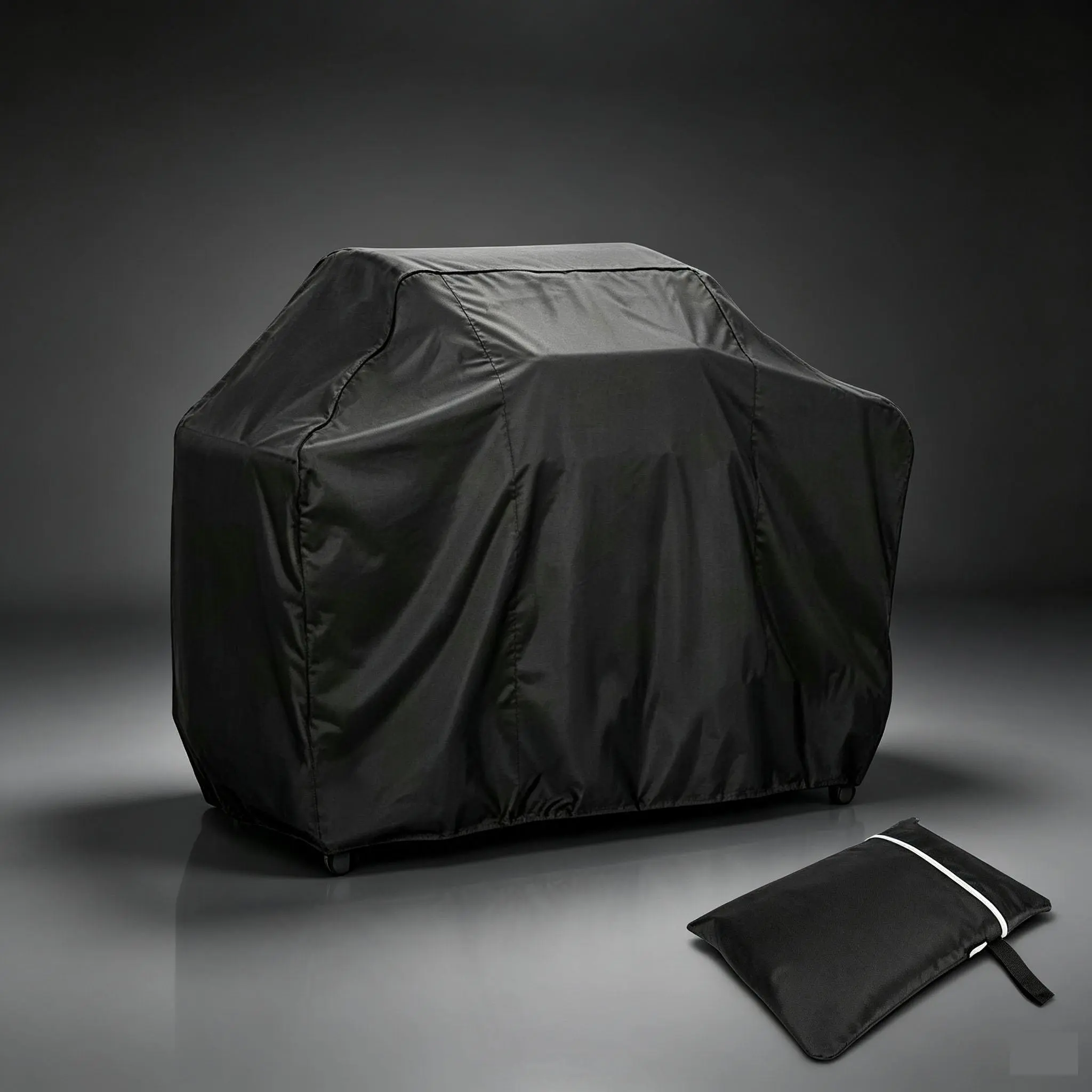 Universal 57×24×46 Inch BBQ Grill Cover, Heavy‑Duty Waterproof Weather‑Resistant Protective Cover with Adjustable Hem and Zipper Storage Pocket, Dust & UV Protection for Most Brand Outdoor Gas Grills