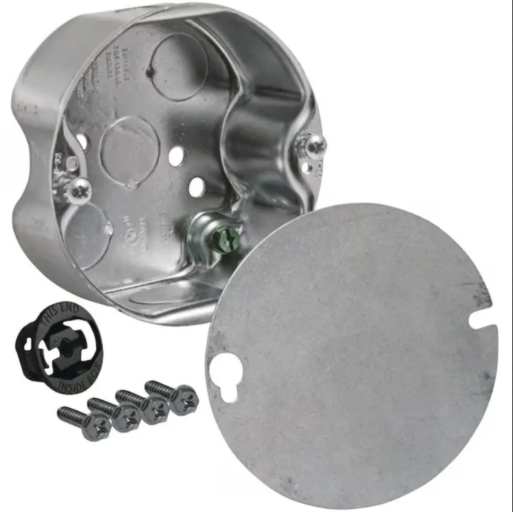 Southwire 54151-FANNB-UPC Indoor Metal Octagonal Ceiling Box, 4 x 1.5 in. Size, with Mounting Base