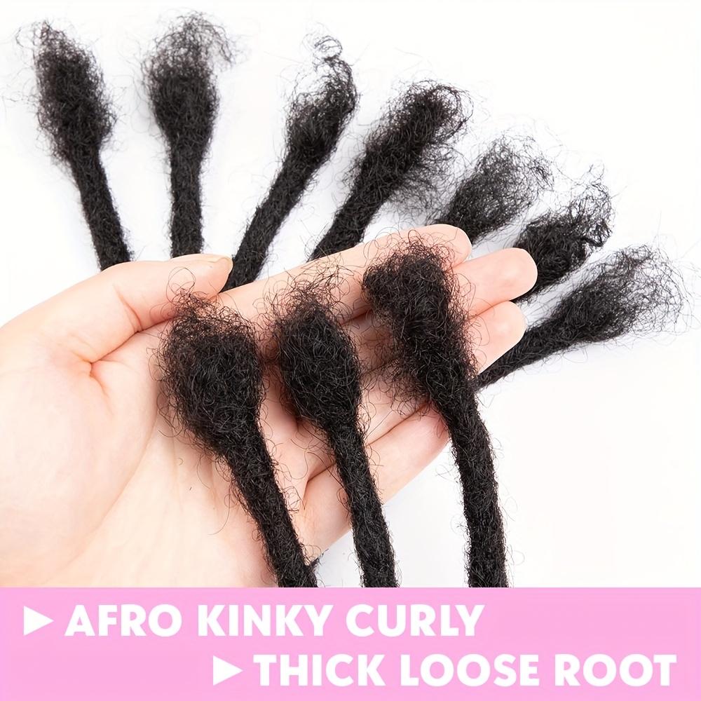 8 Inch Natural Black Dreadlock Extensions with Curly Ends | 20 Strands Fully Handmade Permanent Locs for Women, Soft Dread Texture Hair Extensions