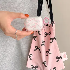 Bowknot Pattern Earphone Case, 1 Count Decorative Earphone Protector Cover, Durable Earphone Protective Case Compatible with AirPods