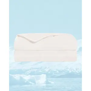 Cooling Comforter King Size - Cooling for Hot Sleepers - Summer Bedding with Light Weight, Breathable, Soft & Silk, 108"x90", Cream