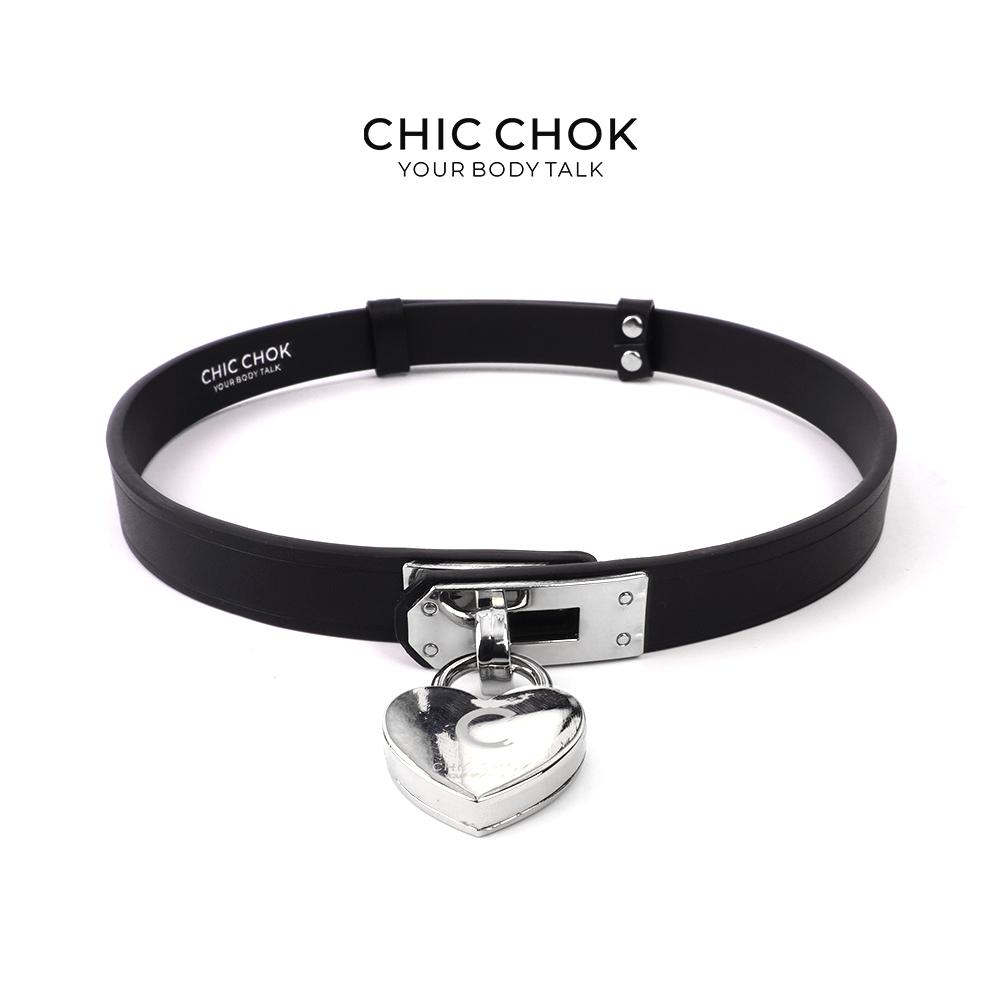 CHICCHOK [The Minimalism] - Classic Front Closure Customize Non-adjustable Fashion Choker(With a love lock)