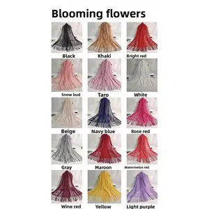 Two For One!!! Multi-color Chinese style shawl lace scarf hollow jacquard silk scarf ethnic style fringed shawl