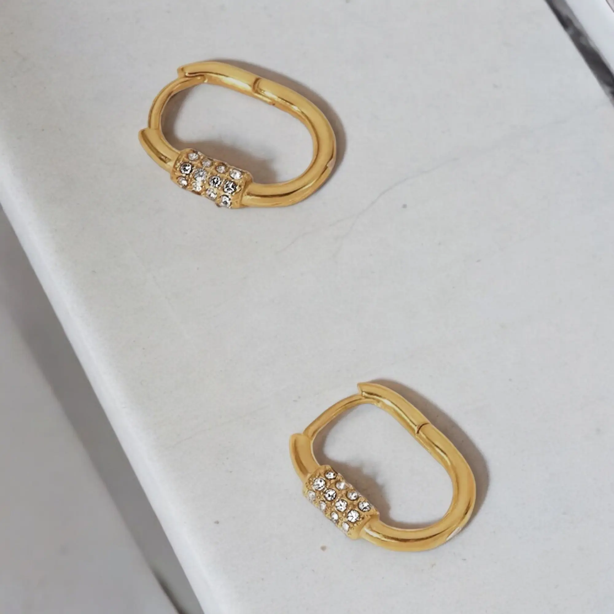 Dahlia Huggie Earrings 18k Gold, Waterproof and Hypoallergenic Jewelry trendy earring
