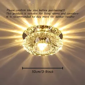 Mini 3.94 Inch LED Light, Semi-Recessed Installation, 85-265v Hardwired Fixture, Ideal for Bedroom, Living Room, Party, Decorative Ceiling Lamp