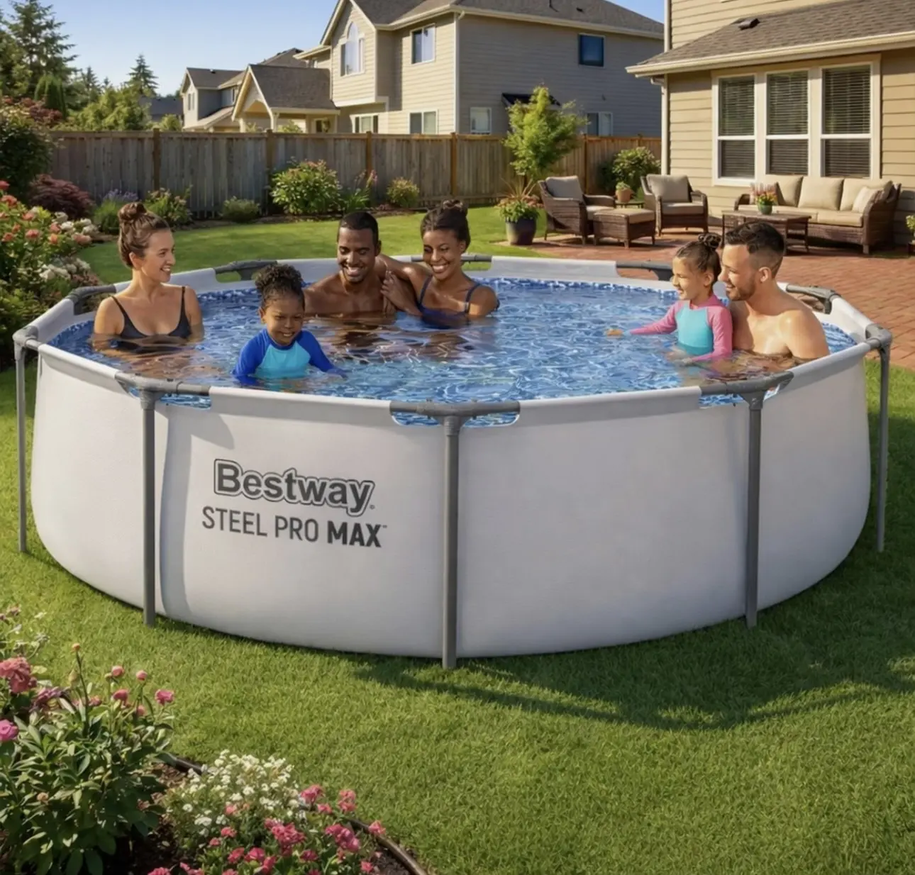 Bestway Steel Pro MAX 10'x30" Round Above Ground Outdoor Swimming Pool with Pump