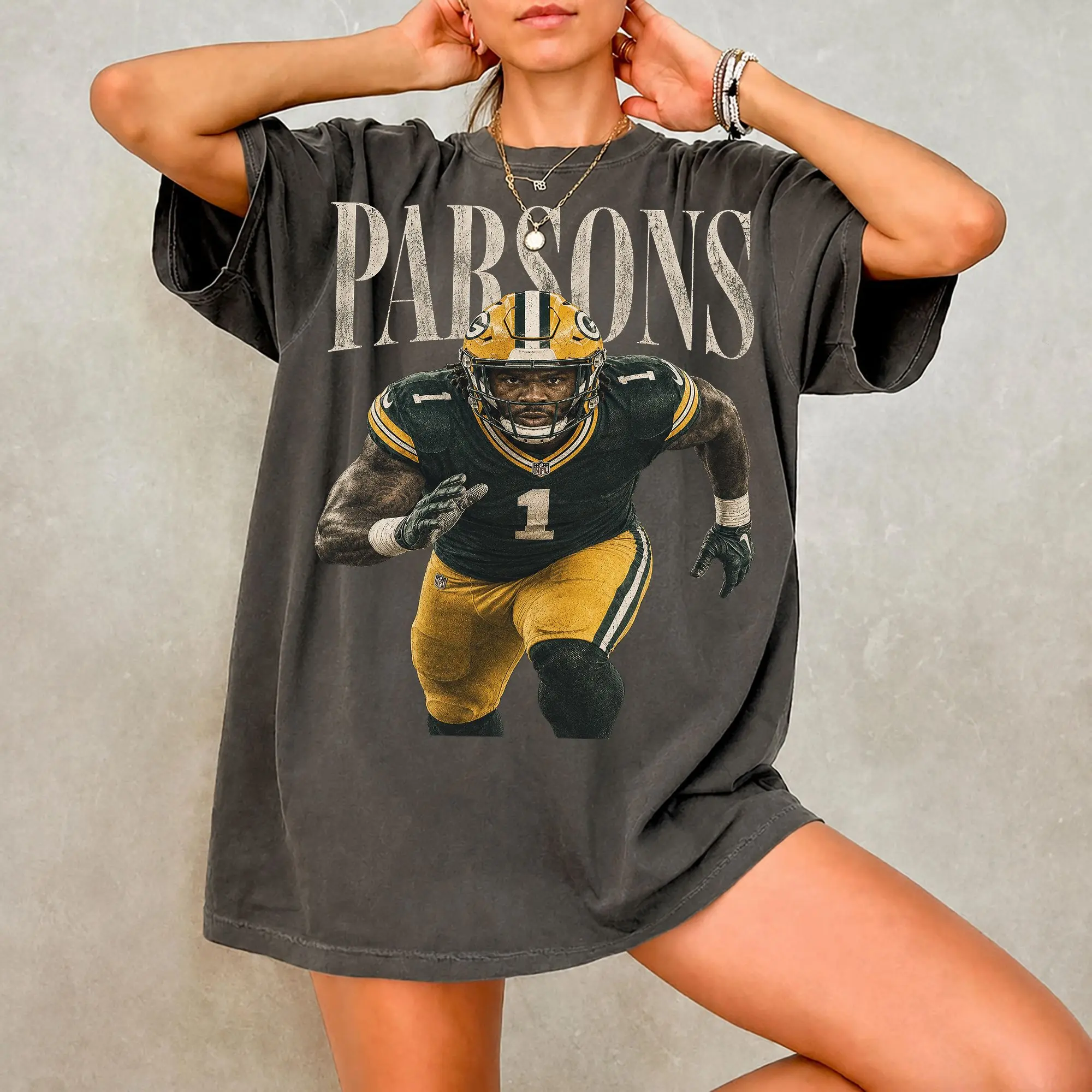 Micah Parsons Comfort Colors T-Shirt, Green Bay Football Graphic Tee, Vintage Game Day Shirt, Linebacker Football Fan Gift