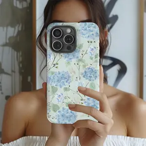 Watercolor Hydrangea Phone Case, Floral Phone Case, Spring Theme 2 in 1 Phone Case, Durable, Shock Absorbent, Stylish Design. Compatible with Iphone 11, 12, 13, 14, 15 and 16 Pro Max and Pro Plus Series A creatively designed new phone case, perfect as a g