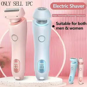 Electric Shaver for Women, Hair Epilator, 2 in 1 Body Hair Trimmer, Cordless Hair Trimmer, Wet and Dry Use, Gentle Hair Removal, Suitable for Underarm, Intimate Areas, Legs, Arms, Body, Bikini