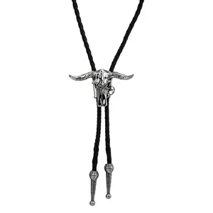 Bolo Ties for Men: Vintage Western Cowboy Tie Necklace Adjustable Braided Leather Cord Necktie Rodeo Cowboy Costume Accessories