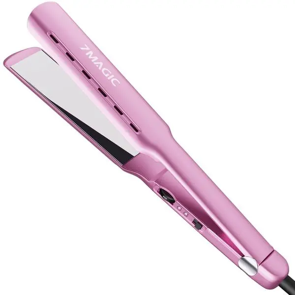 7MAGIC Nano Titanium 1.7" Flat Iron Hair Straightener for Thick Hair,Purple | MCH 15s Fast Heating, Damp-to-Dry Styling, 290-450°F Temperature Range, Dual Voltage 110-220V, Auto Shutoff