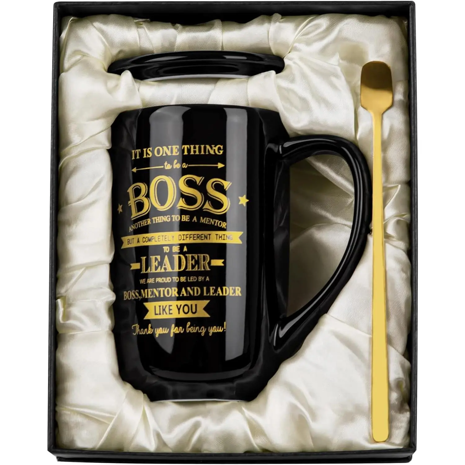 Boss Gifts -  Boss Gifts for Men Women - Office Valentines Day Gifts - The Office Farewell Gifts for Boss - Boss Day Birthday Gifts Ideas for Boss, Mentor, Leader - Large Porcelain Boss Mug 18 Oz