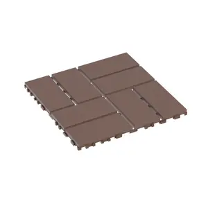 Aobtkel®Plastic Interlocking Deck Tiles,44 Pack Patio Deck Tiles,12"x12" Square Waterproof Outdoor All Weather Use, Patio Decking Tiles for Poolside Balcony Backyard, Brown   WL RR#Summervibes