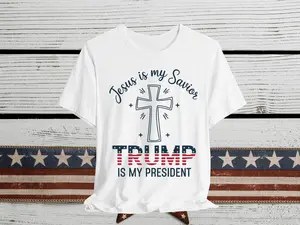 Jesus is My Savior Trump is My President Shirt, Catholic Trump Shirt, Trump Christian Shirt, Gift for Christmas Classic Collar