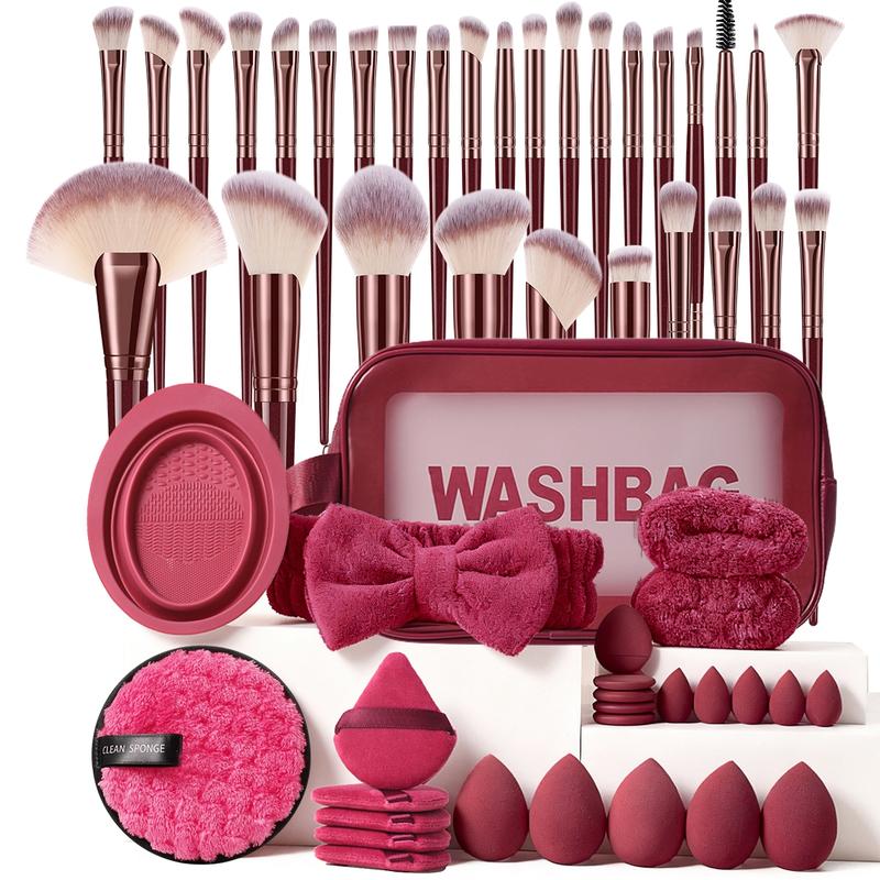 All-In-One Makeup Tool Set: 30 Makeup Brushes, 10 Beauty Sponges, 10 ...
