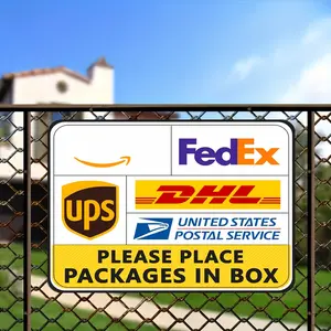 Metal Tin SignsFedEx Delivery Instructions - Large 8x12" Metal Sign for Packages, No Battery Needed, Perfect for Holiday Decor & Home Use