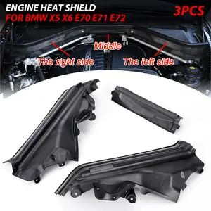 3Pcs/Set Car Engine Upper Compartment Partition Panel Set For BMW X5 X6 E70 E71 E72 51717169419 51717169420 51717169421