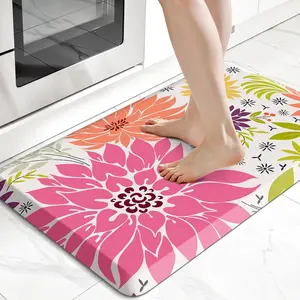 Kitchen Mats for Floor, Cushioned Rug Anti-Fatigue Mats for Kitchen Decor Accessories, Waterproof Non-Slip Mat and Rug for Office, Floor, Laundry 17.3*28, Mutil-Pink