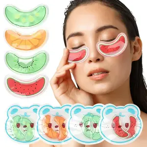 Gel Eye Mask - 2 Pack Reusable Cooling Eye Ice Pack, Hot Cold Therapy Eye Mask for Puffiness Dark Circles Migraine, Soft Flexible Gel Bead Cold Compress Eye Mask for Skincare Home Spa, Women Men Eye Ice Pads