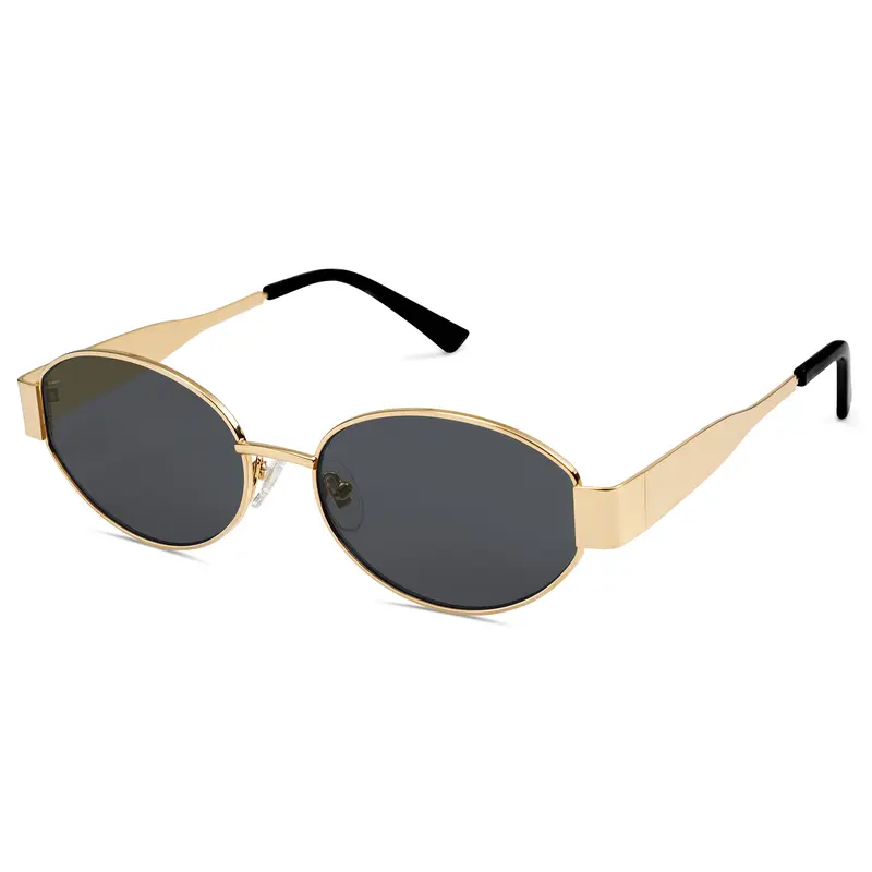 Retro Oval Sunglasses for Women Men Fashion Vintage Gold  display picture 1