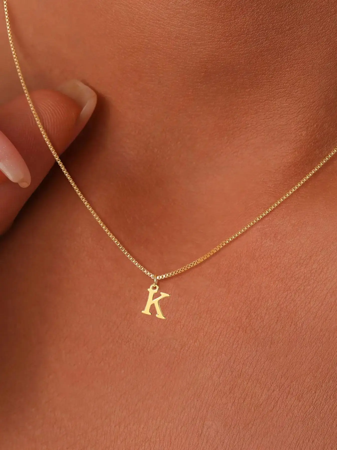 Spring Versatile Letter Detail Pendant Necklace for Girls, Girlfriend Gifts, Minimalist Chain Necklace, Matching Neck Vintage Jewelry for Girls