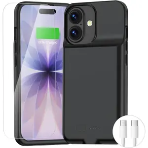 Battery Case for iPhone 17【Support Carplay】 Ultra-Powerful 8500mAh Portable Rechargeable Protective Extended Charger Cover for iPhone 17 Charging Case-6.3inch，Black